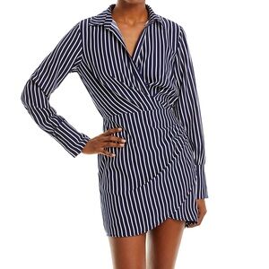AQUA striped shirt dress